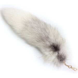 ⚡White Supper and Fox Tail Handbag Accessories Key Chain Ring Hook Tassels